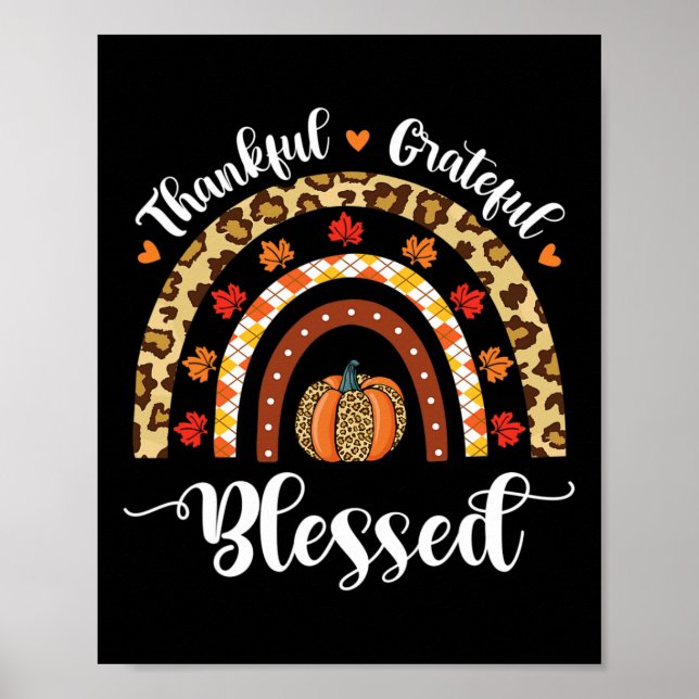 Leopard Fall Regenbogen Dankbarkeit Grateful Grate Poster (Vorne)