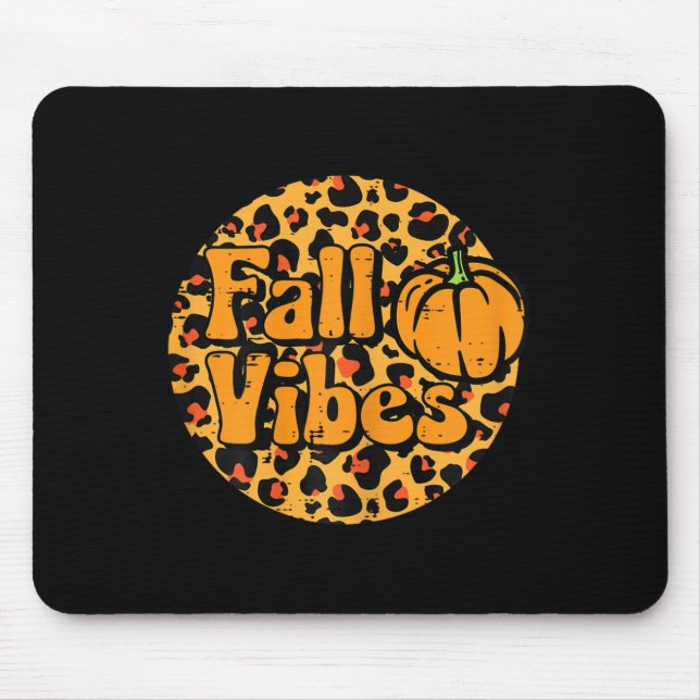 Leopard Fall Vibes Niedlicher Herbst Erntedank Fra Mousepad (Vorne)