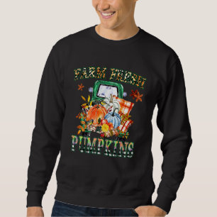 Leopard Farm Frische Kürbisse Frohes Halloween Pum Sweatshirt