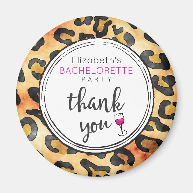 Leopard-Flecken-Muster-Junggesellinnen-Abschiedspa Magnet (Vorne)