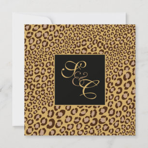 Leopard-Flecken + Perlenswirbel/vintage Einladung