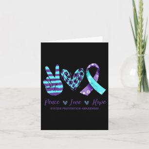 Leopard Floral Ribbon Peace Liebe Hope Suicide Pre Karte