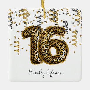 Leopard Foil 16 Birthday Balloons Foto Geschenke T Keramikornament