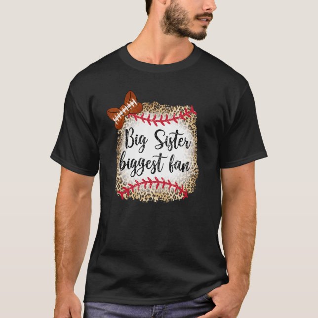 Leopard Football Big Sister Größter Fan Game Day T T-Shirt (Vorderseite)