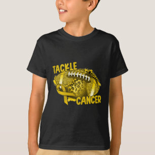 Leopard Football Gold Ribbon Kinderkrebs Krieg T-Shirt