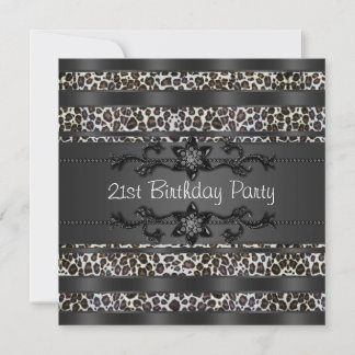 Leopard Frauen 21. Geburtstag Party Einladung