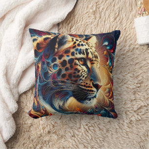 Leopard Freude: Wirbelnde Majestät des Dschungels Kissen