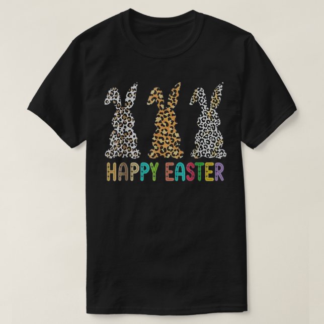 Leopard frohe Ostern für junge Mädchen Frauen  T-Shirt (Design vorne)