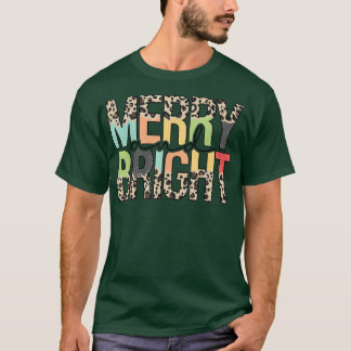 Leopard frohe und helle Feiertage Weihnachten T-Shirt