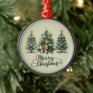 Leopard Frohe Weihnachten Baum Kokette Schleife Xm Ornament Aus Metall