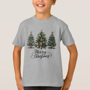 Leopard Frohe Weihnachten Baum Kokette Schleife Xm T-Shirt