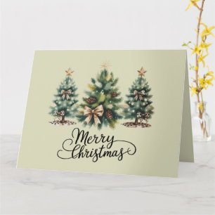 Leopard Frohe Weihnachtsbaum Coquette Bow Xmas Karte