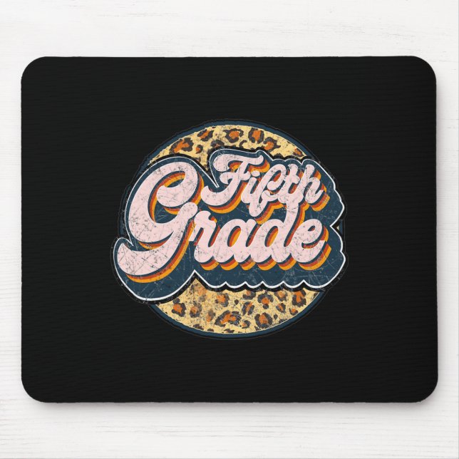 Leopard Fünfter Lehrer Niedlich 5. Klasse Zurück n Mousepad (Vorne)