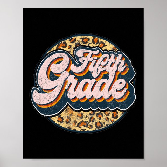 Leopard Fünfter Lehrer Niedlich 5. Klasse Zurück n Poster (Vorne)