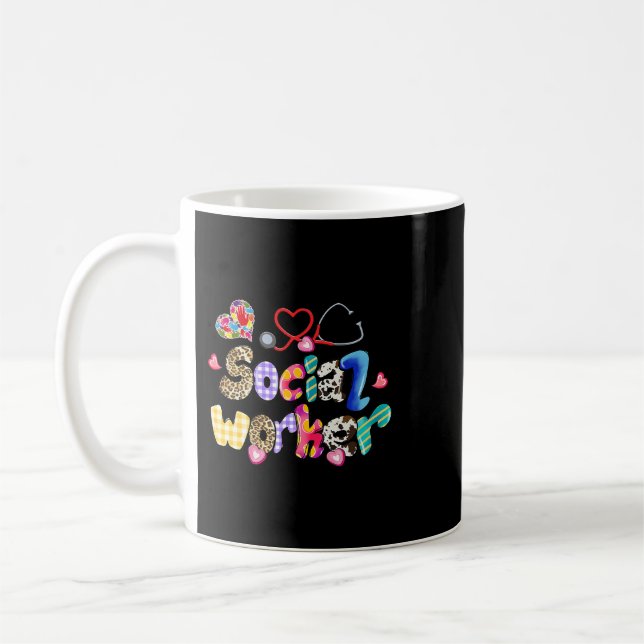 Leopard Funny Social Worker - Sozialarbeiter spend Kaffeetasse (Links)