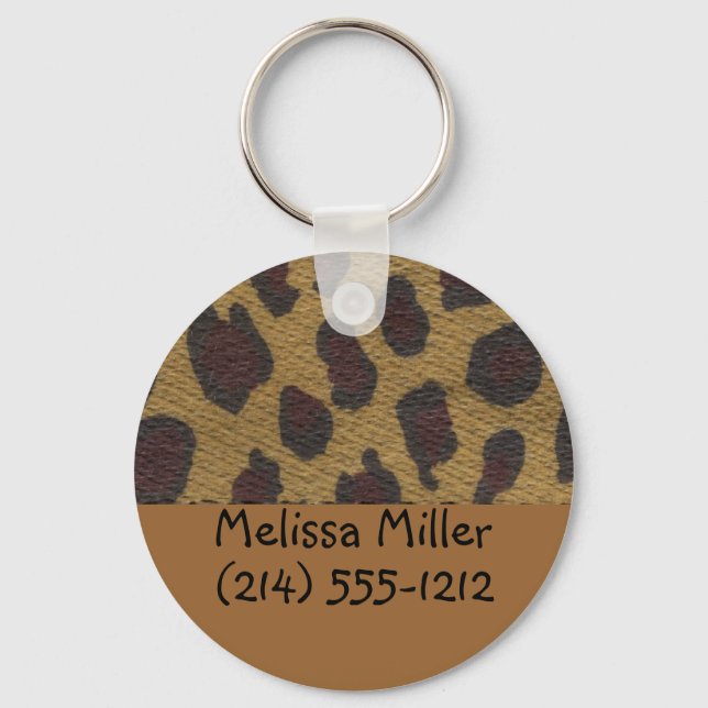Leopard Fur Baggage ID Tags Schlüsselanhänger (Vorderseite)