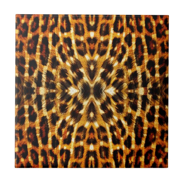 Leopard Fur Muster Fliese (Vorderseite)