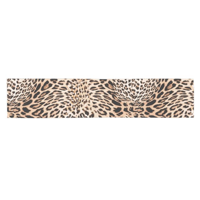 Leopard Fur Muster Kurzer Tischläufer (Horizontal)