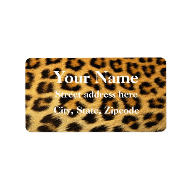 Leopard Fur Print Adressaufkleber (Vorne)