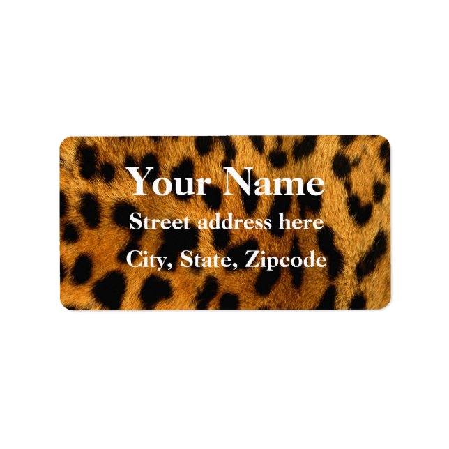 Leopard Fur Print Adressaufkleber (Vorne)