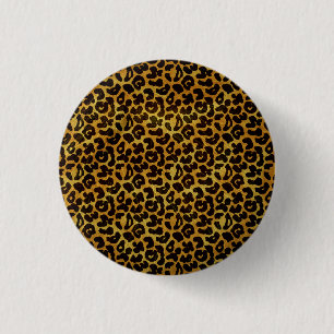 Leopard Fur Print Animal Muster Button