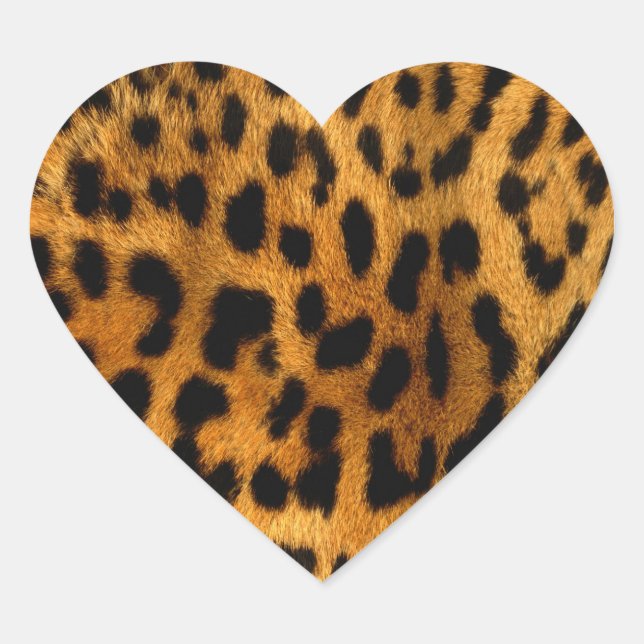 Leopard Fur Print Herz-Aufkleber (Vorderseite)