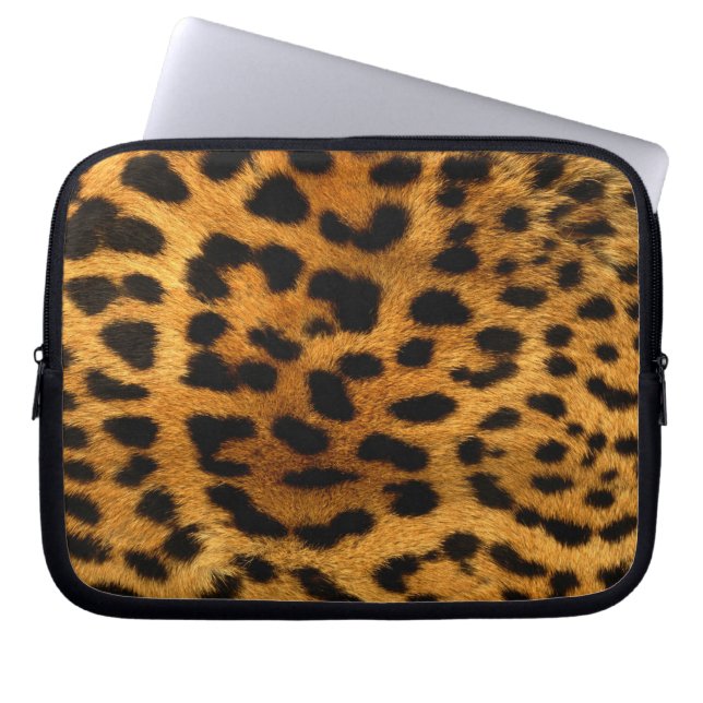 Leopard Fur Print Laptopschutzhülle (Vorderseite)