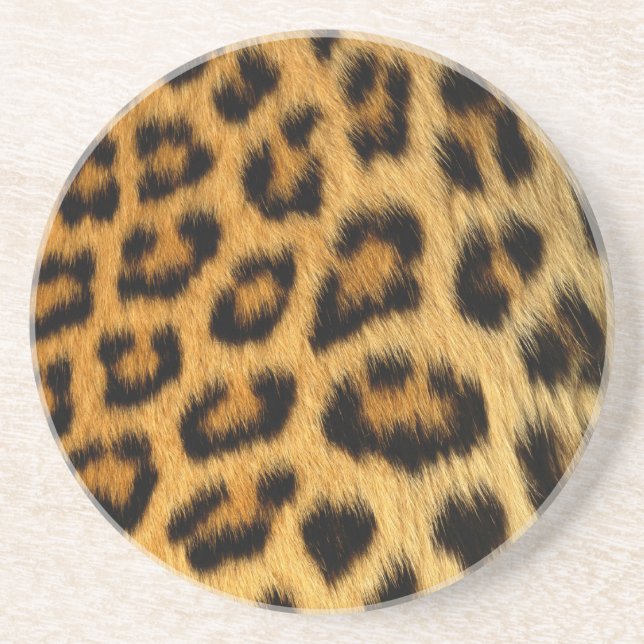 Leopard Fur Print Sandstein Untersetzer (Vorne)