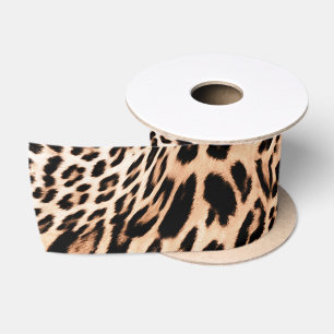 Leopard Fur Print Satinband