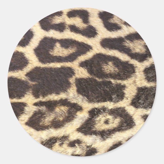 Leopard Fur Spots Tuch Runder Aufkleber (Vorderseite)