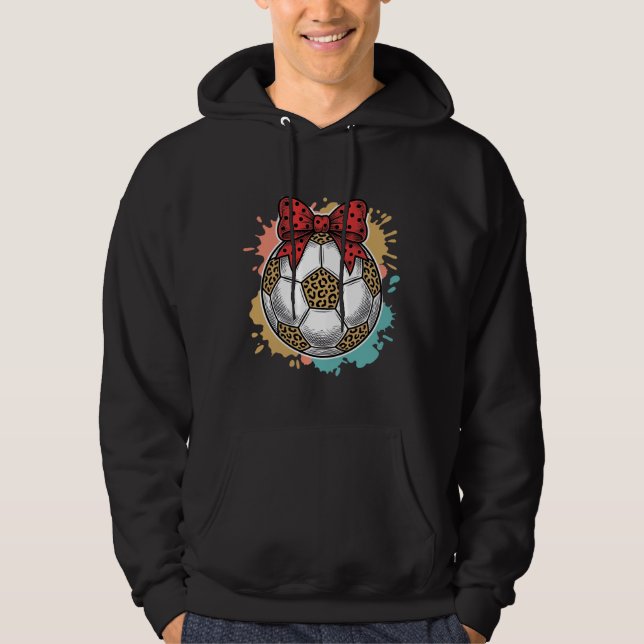 Leopard Fußball Bow Vintage Gravur Shirt Design_ (Vorderseite)