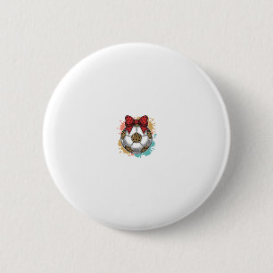 Leopard Fußball Bow Vintage Gravur Shirt Design_ Button
