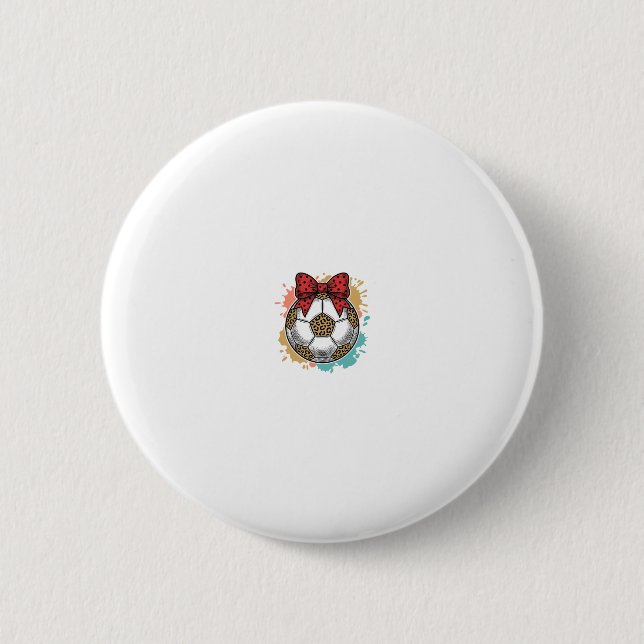 Leopard Fußball Bow Vintage Gravur Shirt Design_ Button (Vorderseite)