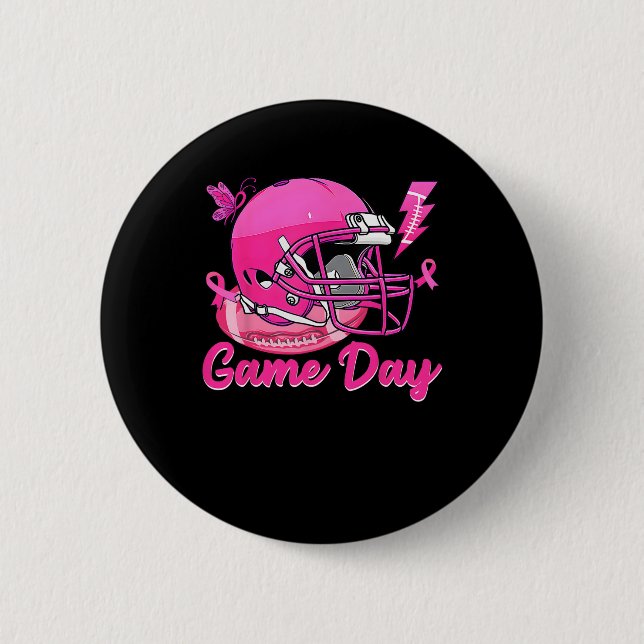 Leopard Game Day Pink American Footbyll Tackle Bre Button (Vorderseite)