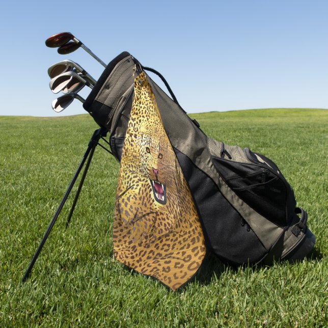 Leopard-Gebiet 1 Golfhandtuch (Gras)
