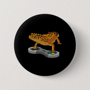 Leopard Gecko Barteter Drache gibt Kindern Coole G Button