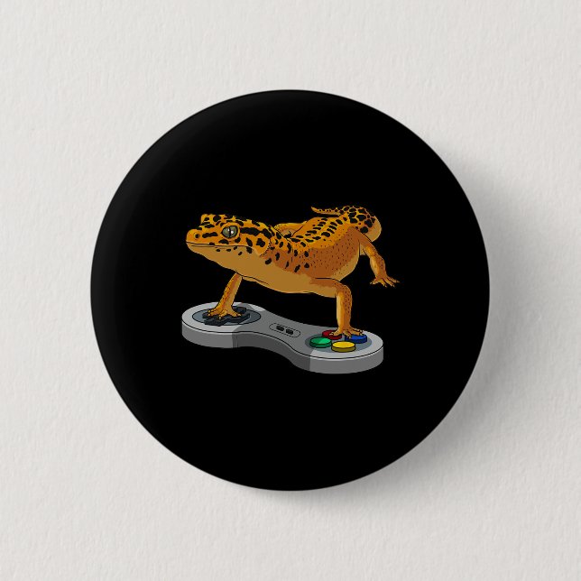 Leopard Gecko Barteter Drache gibt Kindern Coole G Button (Vorderseite)