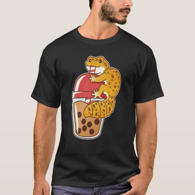 Leopard Gecko Drinking Boba Bubble Tee (Vorderseite)