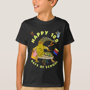 Leopard Gecko glücklich 100 Tage Schulfreude T-Shirt