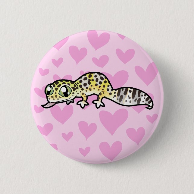 Leopard Gecko Liebe Button (Vorderseite)