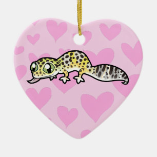 Leopard-Gecko-Liebe (fügen Sie Ihre eigene Nachric Keramik Ornament