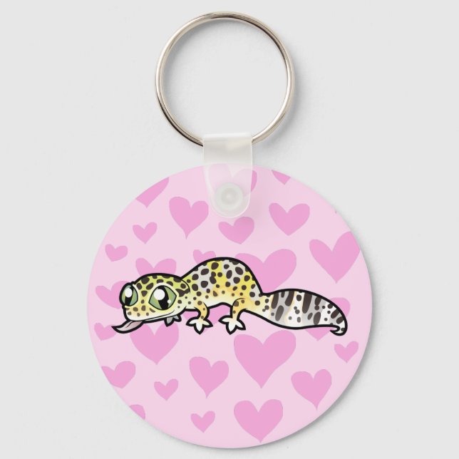 Leopard Gecko Liebe Schlüsselanhänger (Vorderseite)
