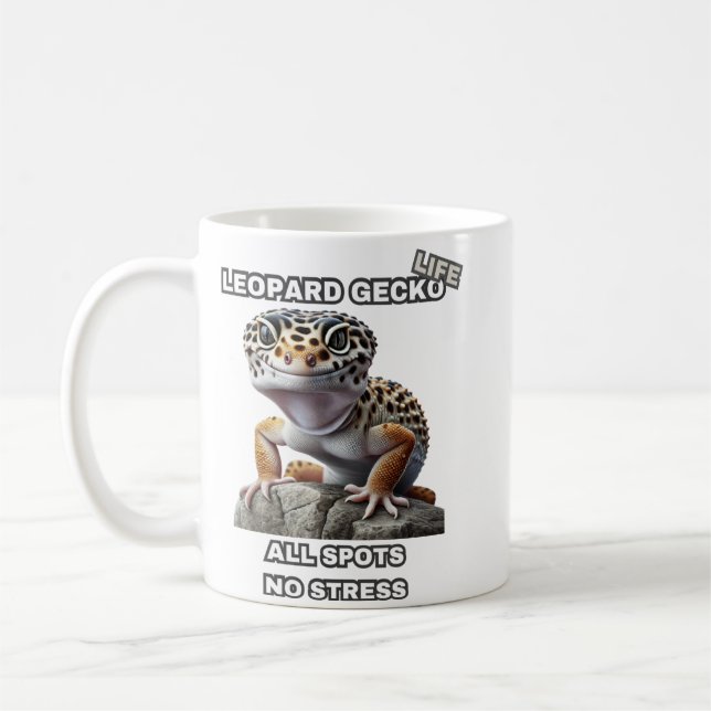 Leopard Gecko Life alle ohne Stress Kaffeetasse (Links)