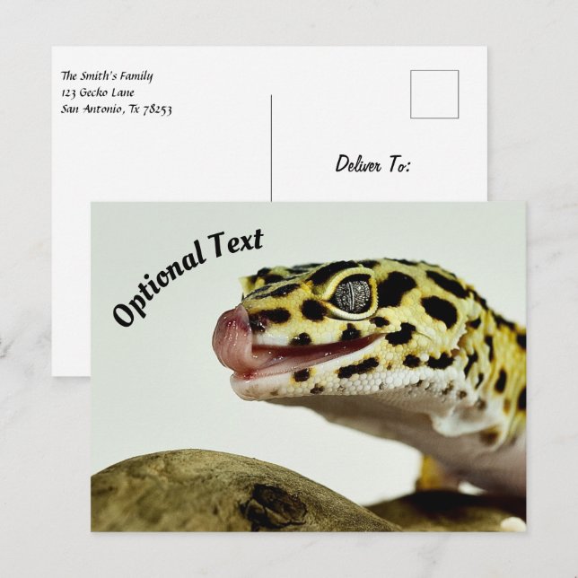 Leopard Gecko Postkarte (Vorne/Hinten)