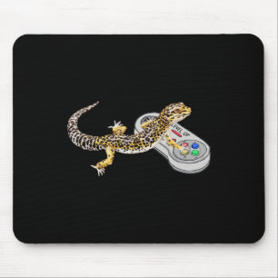 Leopard Gecko spielt Videospiel Echse und Reptil Mousepad