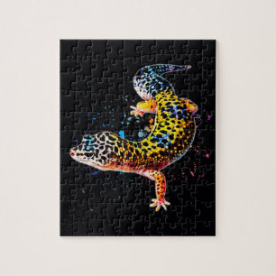 Leopard Gecko Wasserfarbe Reptile Jigsaw Puzzle