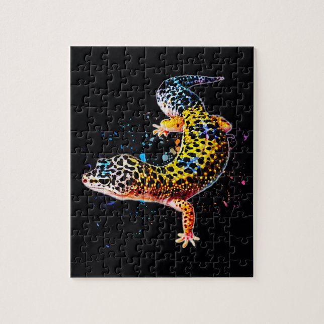 Leopard Gecko Wasserfarbe Reptile Jigsaw Puzzle (Vertikal)