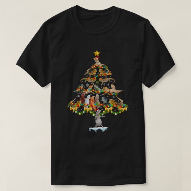 Leopard Gecko Weihnachtsbaum Funny Marsupial Xmas  T-Shirt (Design vorne)
