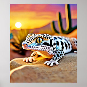 Leopard Gecko Wüstendesign Poster