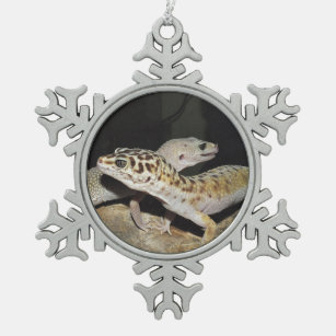 Leopard Geckoentwurf für alle! Schneeflocken Zinn-Ornament